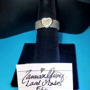SOLD:Tiffany&Co Somerset Silver Mesh Heart Ring